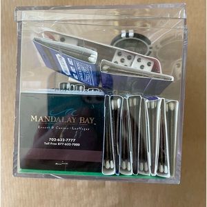 Vintage Vegas Souvenir Acrylic Cube; Match Books & 2 Packs of Dice.